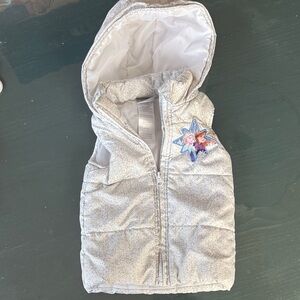 Frozen Elsa and Anna Silver Hooded Puffer Vest